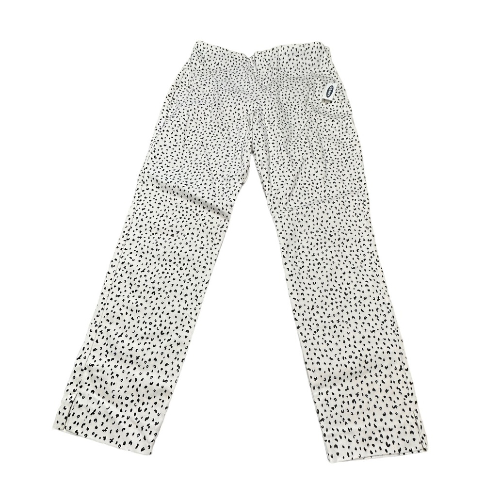 Old Navy Cream with Black Spots Side Zip Pants